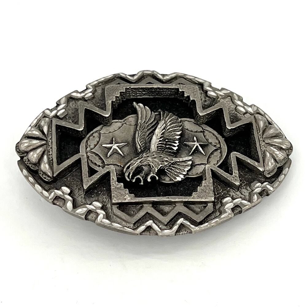 Legend men’s belt buckle silver tone Eagle stars